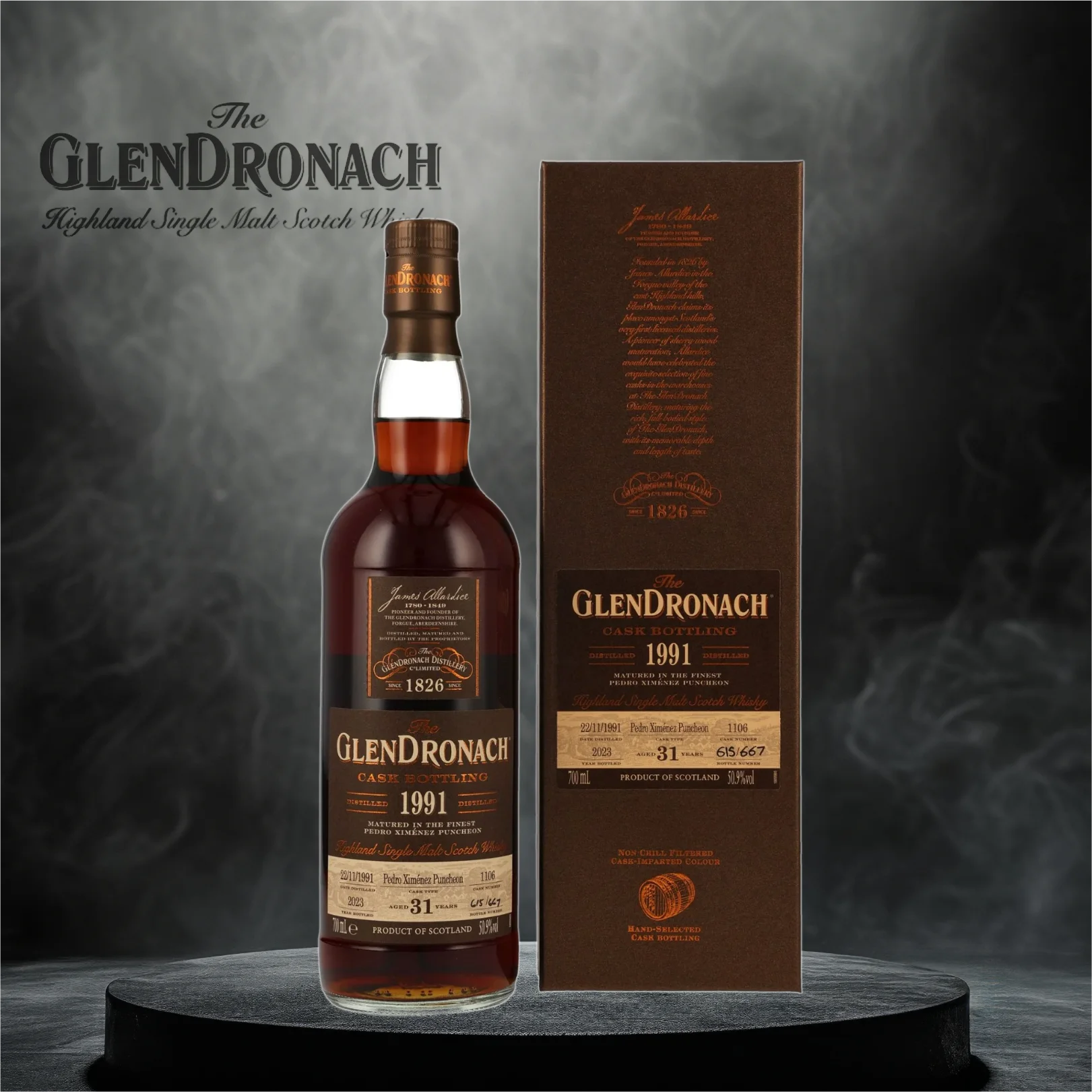 Abbildung des Glendroch Whiskys von 1991 - 31 Jahre im Fass gereift